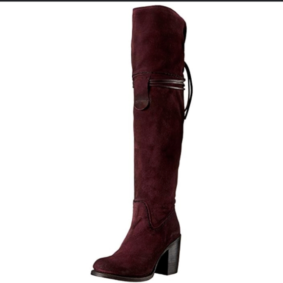 Freebird by Steven Shoes - FreeBird Brock Over the Knee Red Vine Suede Boots size 8